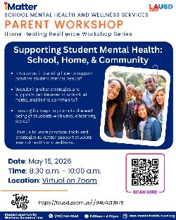School Mental Health and Welllness Services Parent Workshop